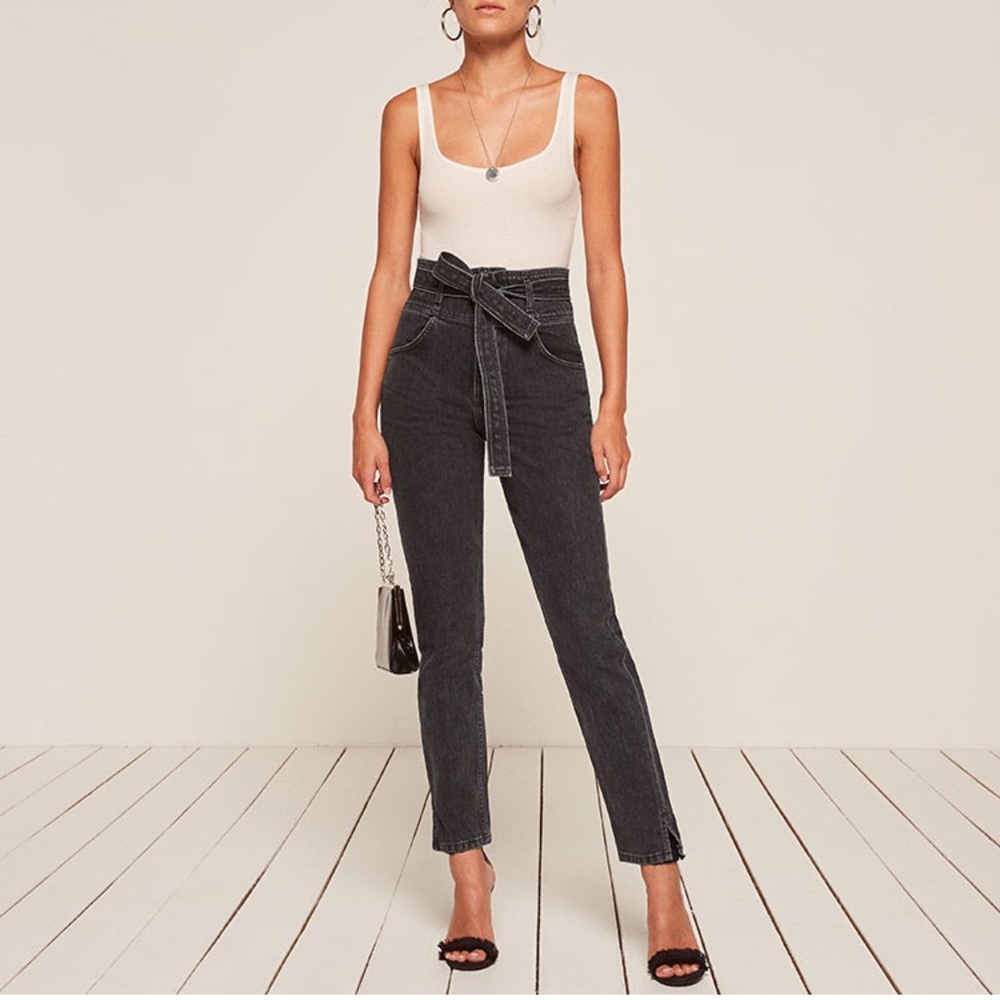 Reformation, High-waist belted jean size 25